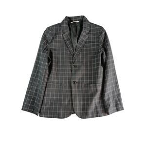 Cat & Jack Blazer Boys 12 Black Plaid Sports Jacket Formal Suit Houdstooth NWT